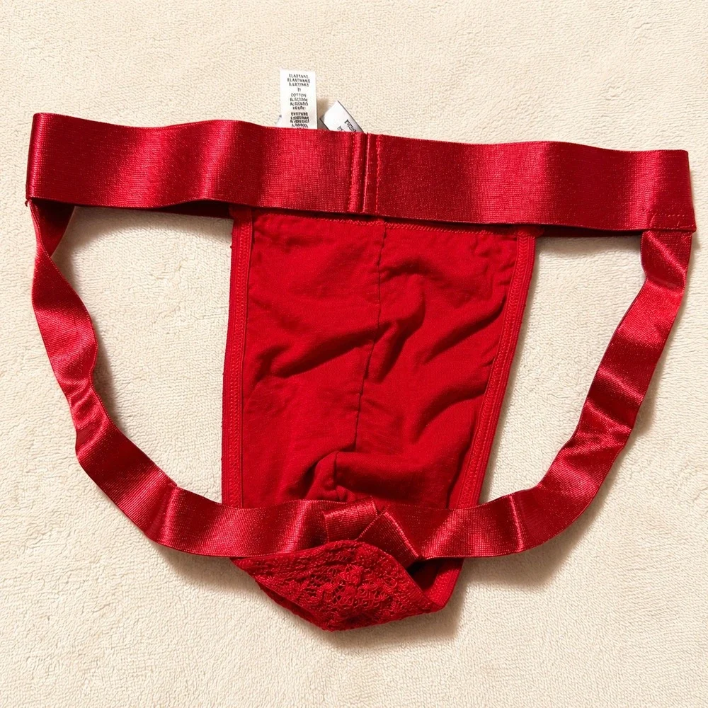 COSABELLA Men's Jock Strap Mystic Red Lace Underwear - Size L / NWT